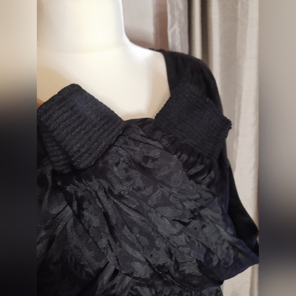 Black satiny long sleeve maxi dress UK 12 Joe Browns Goth Whimsigoth Halloween - Picture 10 of 13